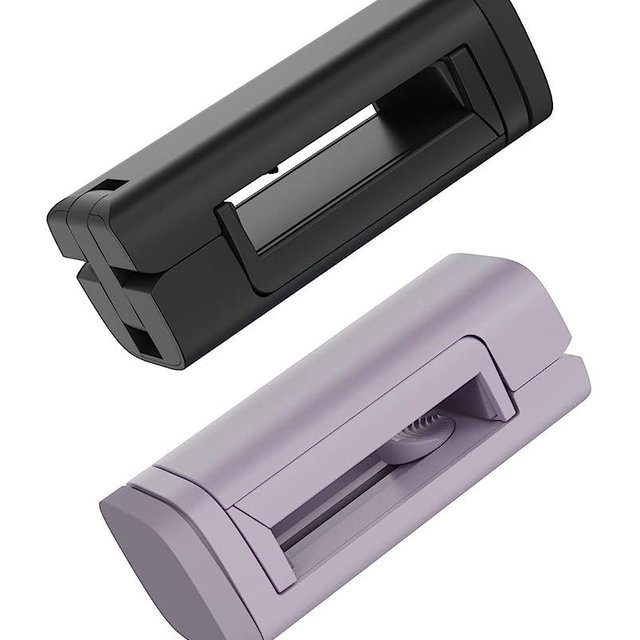2 Pack Airplane Travel Essentials Phone Holder (Black+Purple), Universal Handsfree Phone Mount for Flying with 360 Degree Rotation, Travel Accessory for Airplane, MiiKARE Travel Must Haves Phone Stand