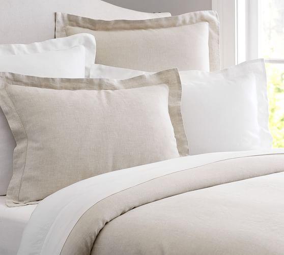 Belgian Flax Linen Duvet Cover & Sham - Chambray