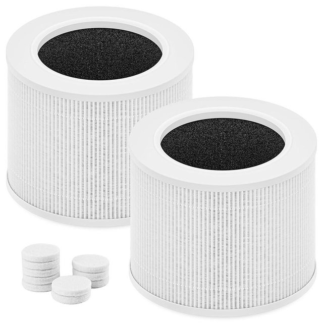 Improvedhand Core Mini Replacement Filter for LEVOIT Air Purifier Core mini-rf, 3-in-1 Pre, H13 True HEPA, Activated Carbon Filtration System, Pack of 2