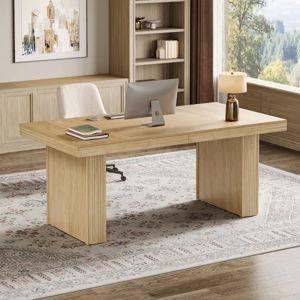 63" Executive Desk, Large Office Computer Desk with Sturdy Pedestal - Yellow