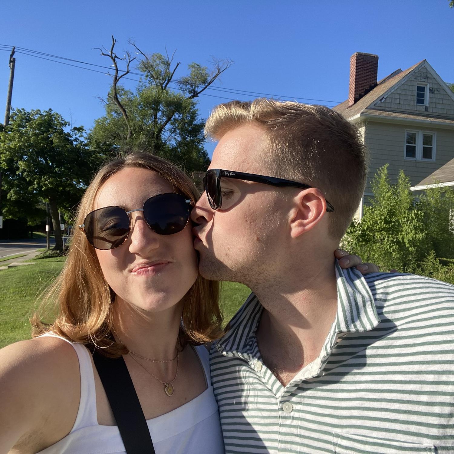 Going on a walk in our sweet Cleveland neighborhood.