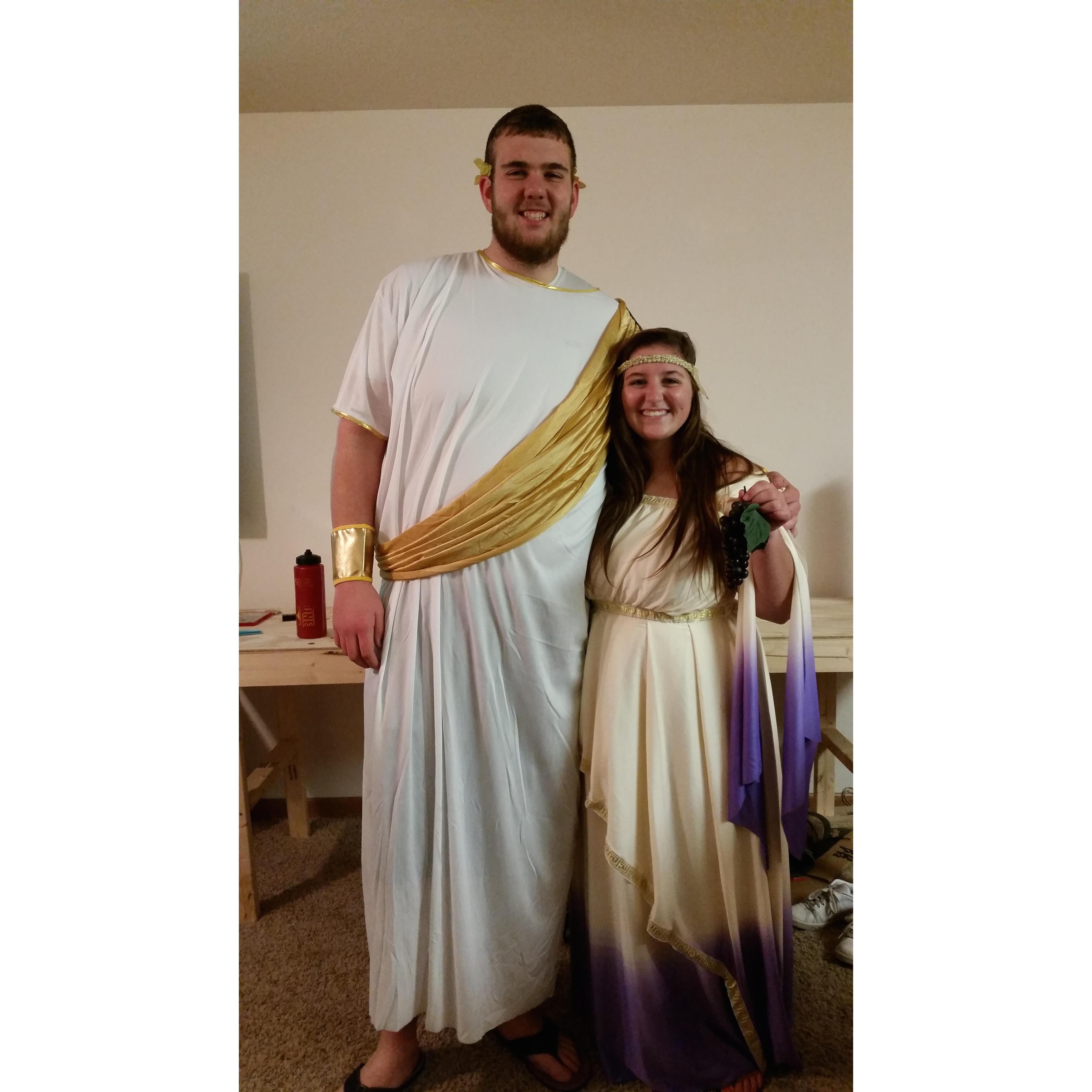 Our first couple costume for Halloween, we were Greek Gods!