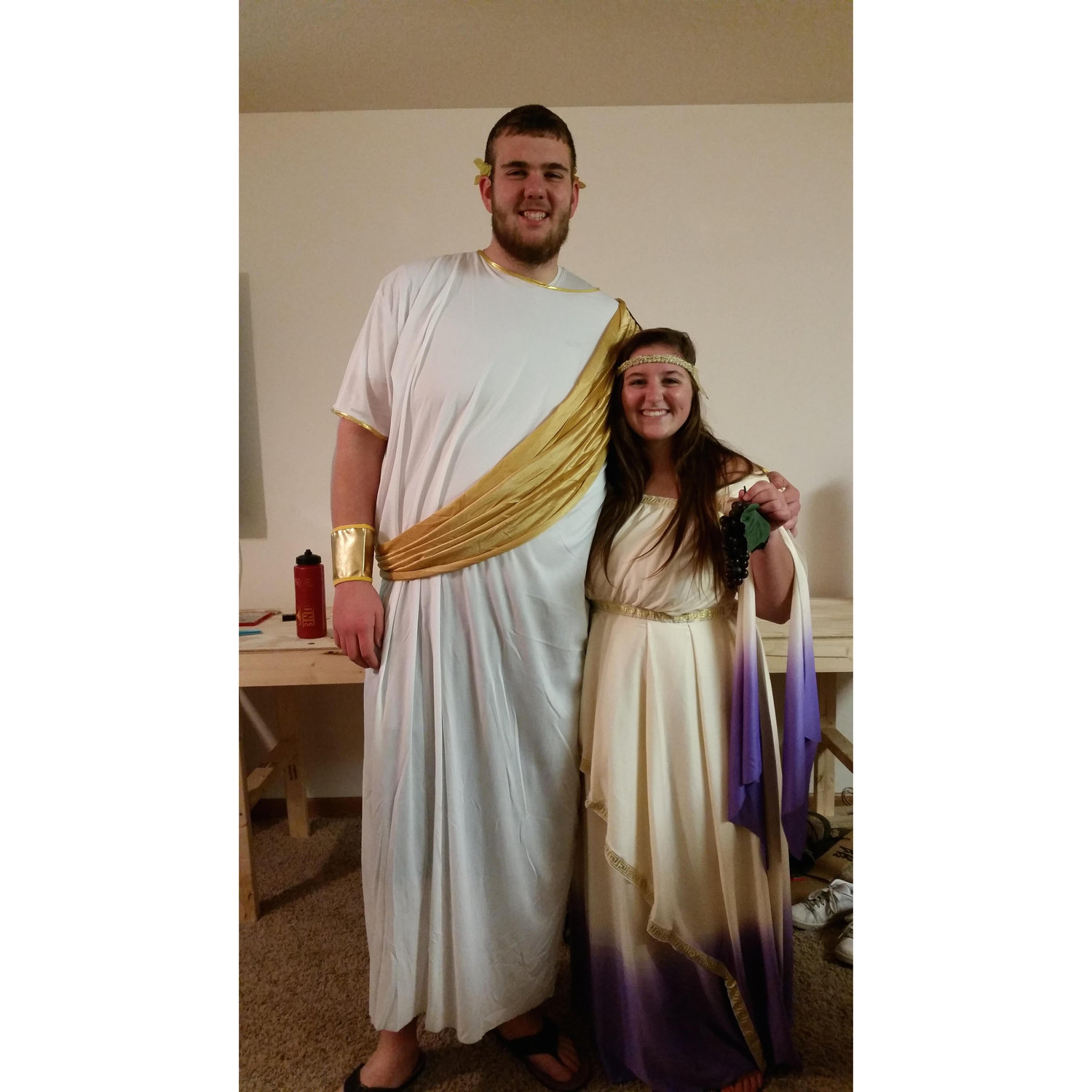 Our first couple costume for Halloween, we were Greek Gods!