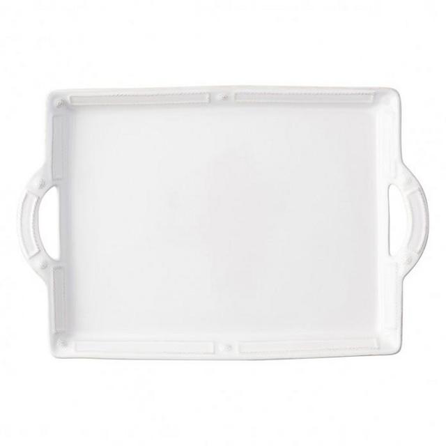 Berry & Thread French Panel Whitewash Handled Tray/Platter