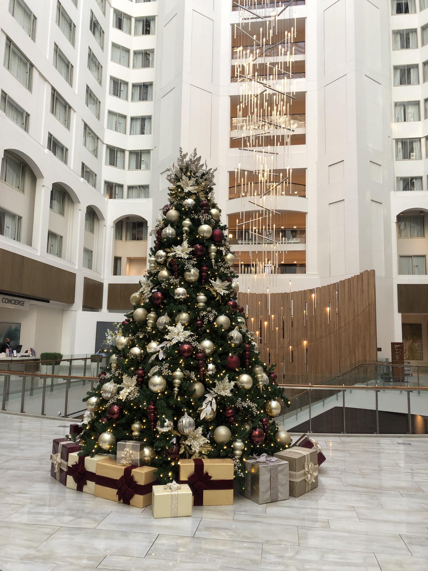 The tree is up at the Grand Hyatt, and so is the gingerbread village! Marry Christmas all!