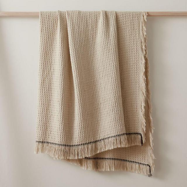 Cotton Waffle Throw, 50"x60", Sand