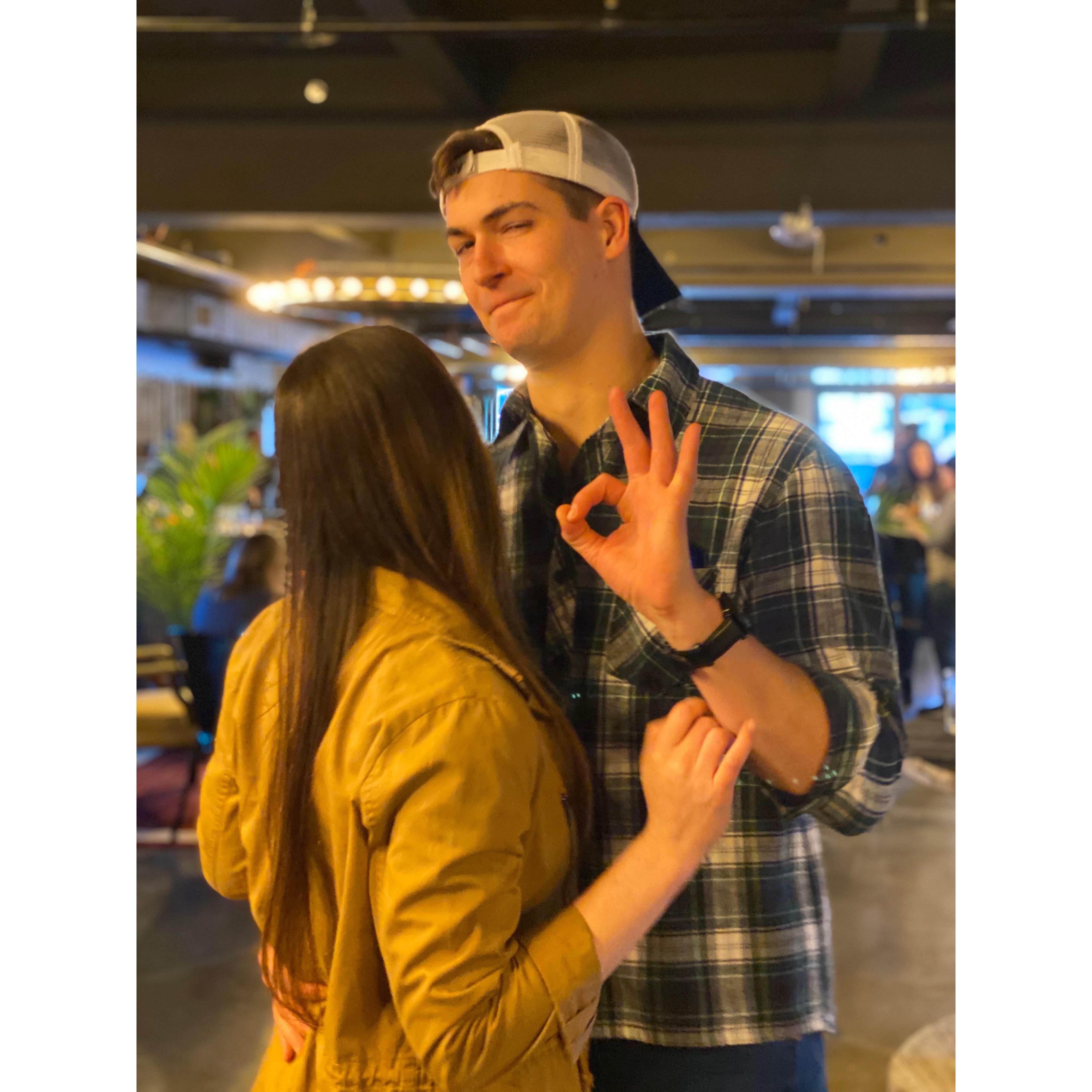This is the moment where Seth realized he snagged the woman of his dreams