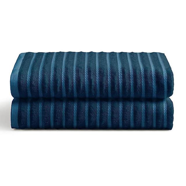 Cosy House Collection Luxury Rayon Derived from Bamboo Blend 2-Pack Towel Set - Ultra Soft, Absorbent and Quick Drying - Plush Cotton Hotel Spa Quality - 27" x 54" (Bath Towel, Navy Blue)