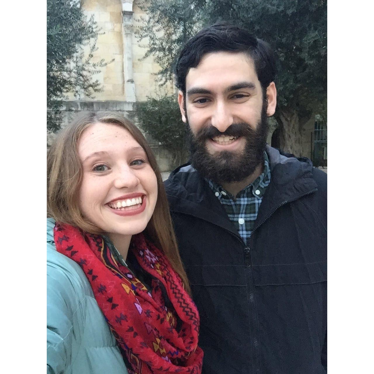 Agnes and Edon just excited for Shabbat in Jerusalem, February 15, 2019
