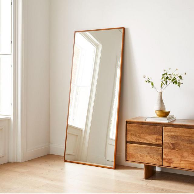 Bennet Thin Wood Frame Floor Mirror Acorn 30x72 Inches