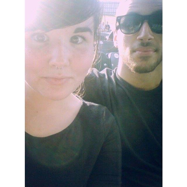 The happy couple in all black at a Oddball Comedy Fest, September 2014.