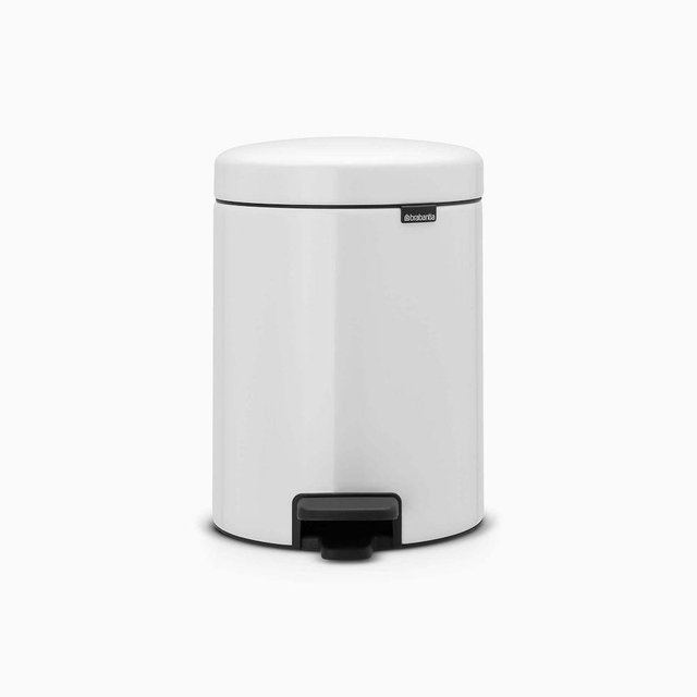 Brabantia Newicon Step Trash Can, 1.3 Gallon, White