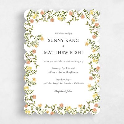 Orange Scalloped Wedding Invitation - Villagio Classic
