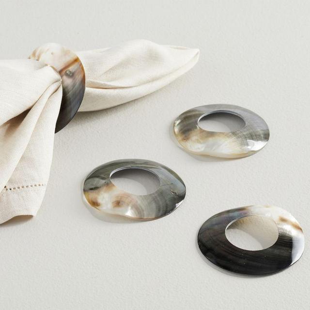 Mother of Pearl Napkin Rings, Set of 4