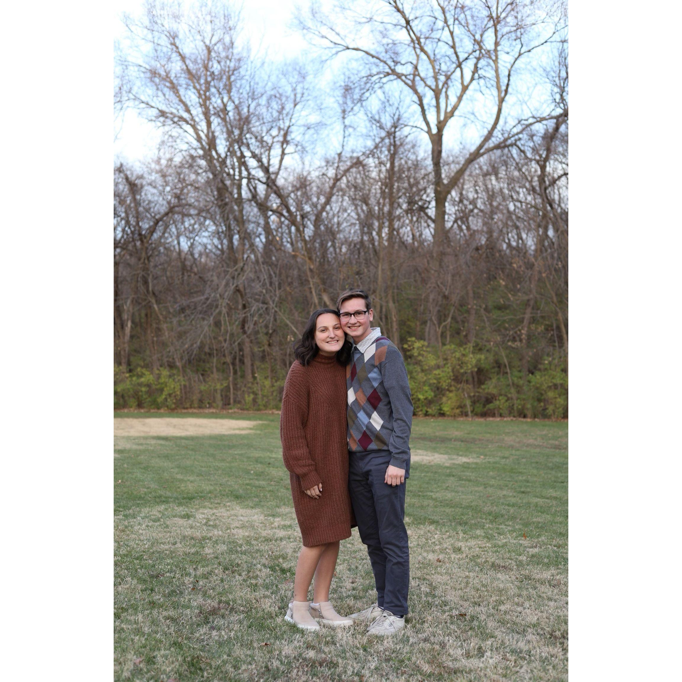 Luke joked right before his cousin took this picture that he was going to propose.