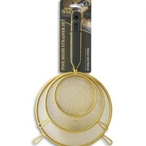 Thyme & Table 3-Piece Fine Mesh Gold Strainer Set - Walmart.com