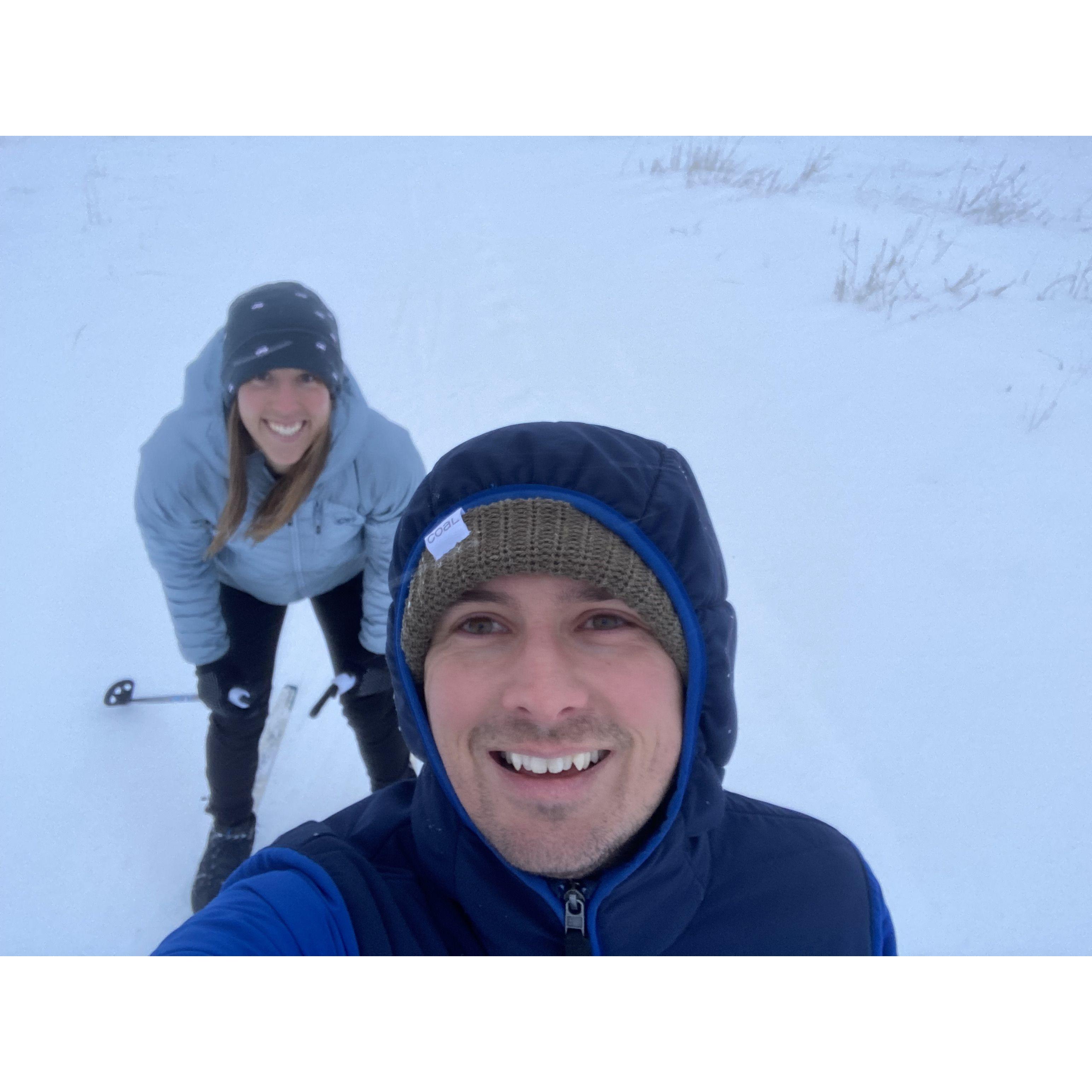 Cross country skiing in the middle of Wyoming