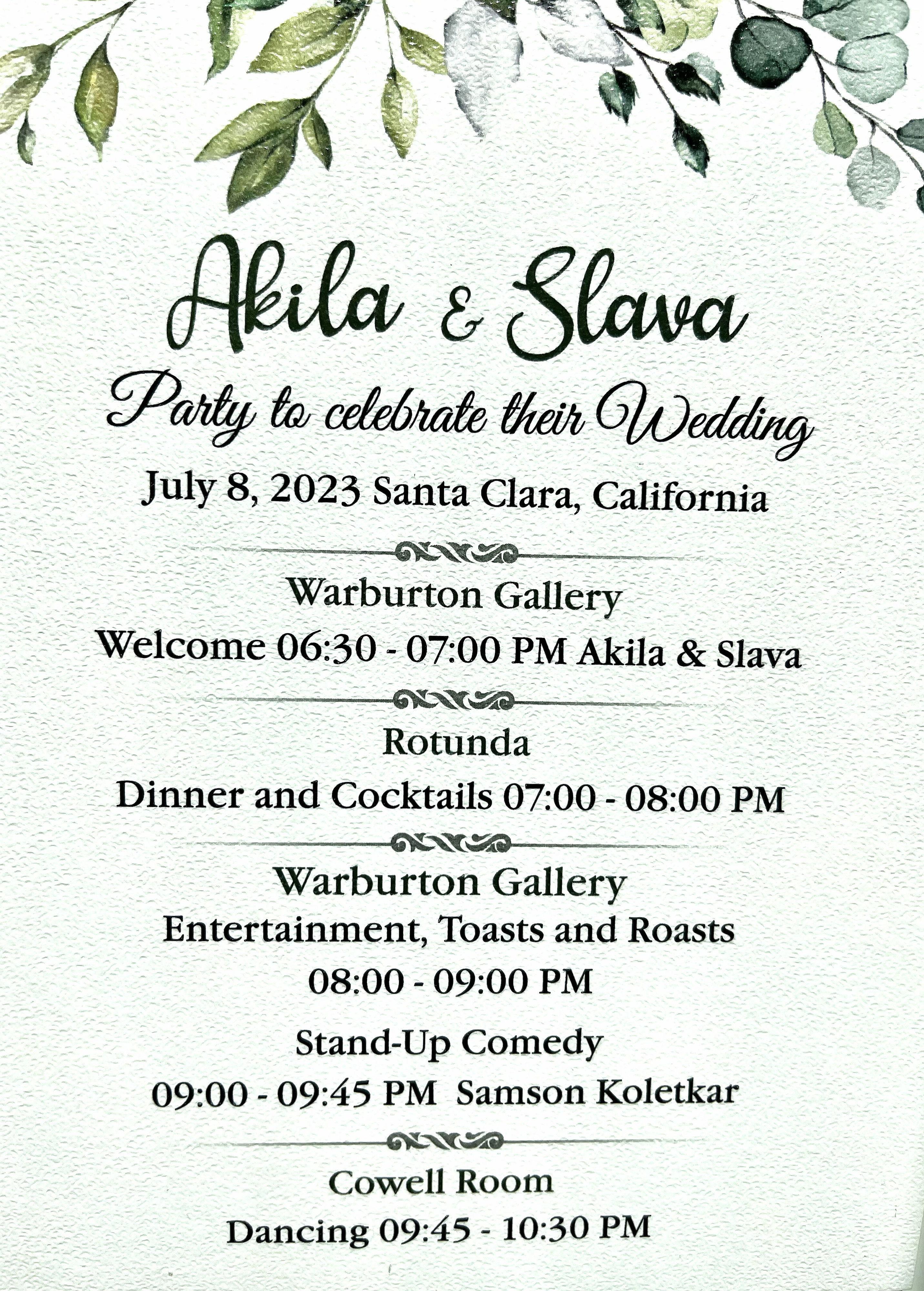 The Wedding Website of Akila Kumar and Slava Imeshev