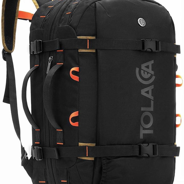 Tolaccea Travel Backpack for Men Women, 40L-50L Carry On Backpack with Wet Dry Compartment, TSA Approved Laptop Daypack Fits 15.6", Convertible Expandable Large Rucksack Duffel Bag for Work Travel