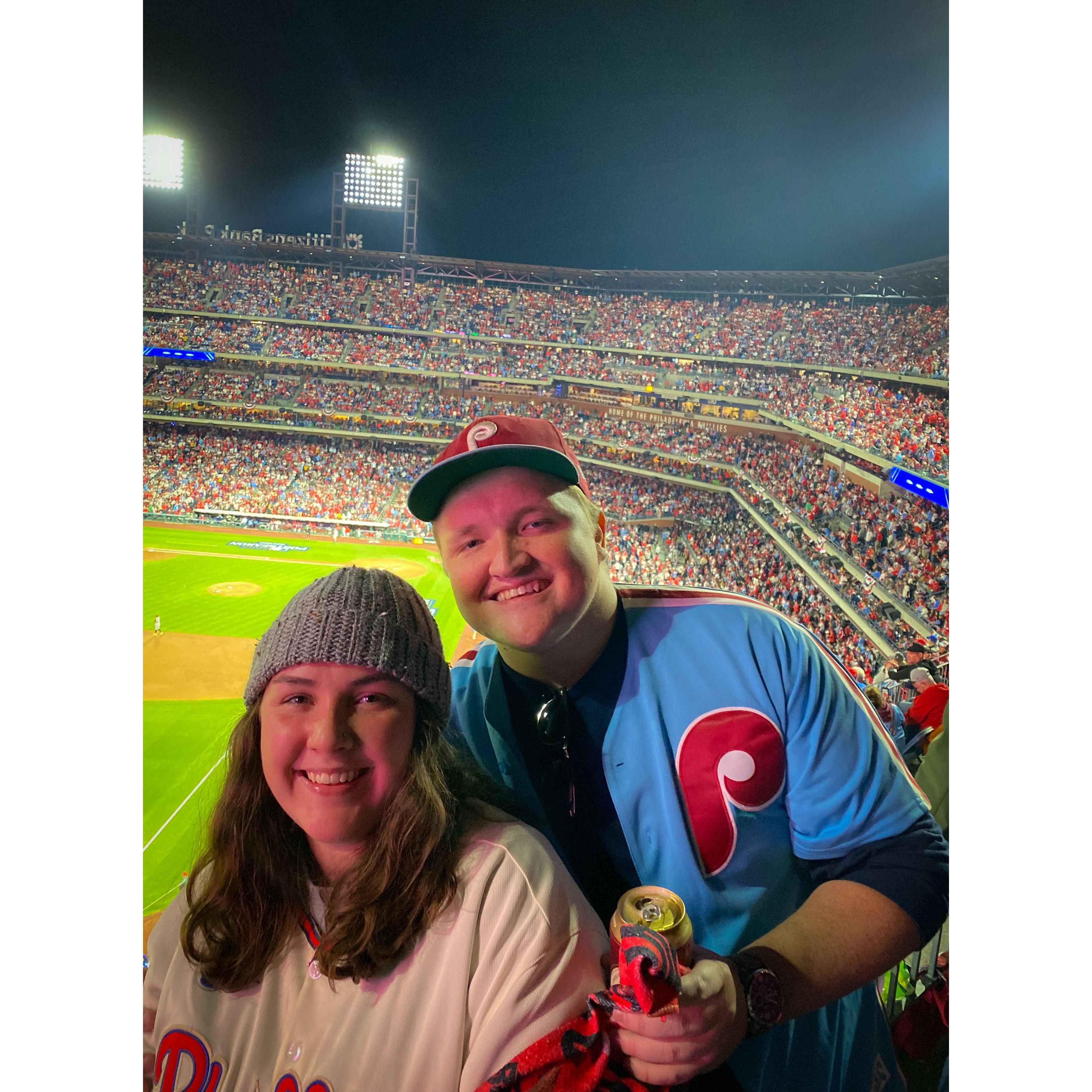 Our first Phillies playoff game together