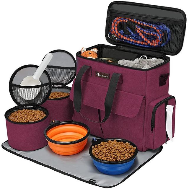 Airline Approved Pet Travel Bag, Weekend Dog Travel Set for Dog and Cat, Airline Approved Tote Organizer with Multi-Function Pockets