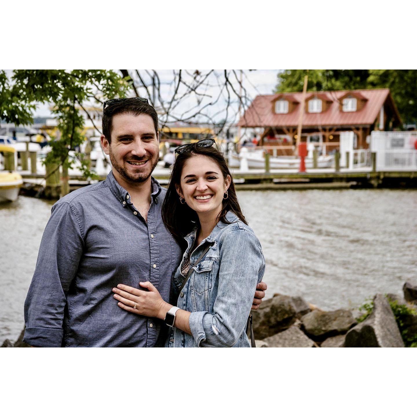 Vince (finally) proposed at the waterfront in Old Town Alexandria, VA.