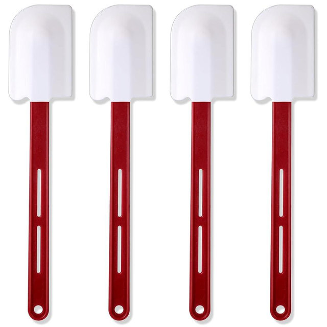 Norme 4 Pcs High Temp Silicone Spatulas Heat Resistant Rubber Spatula Commercial Silicone Scraper with Handle for Kitchen Cook Baking Mixing Utensil, Dishwasher Safe (14 Inch)