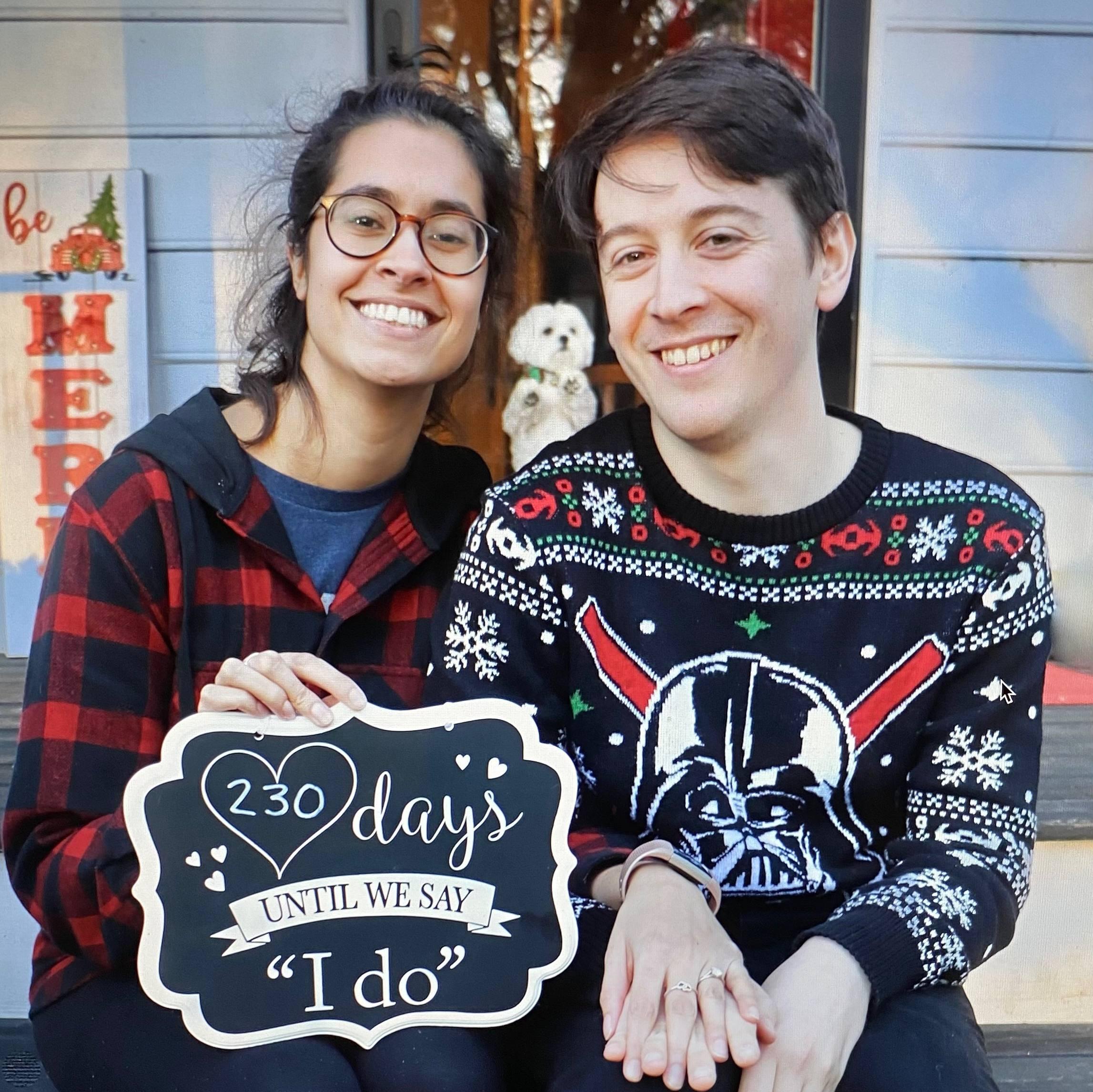 Our mini-engagement photoshoot (thanks Aaron's mom!), Richmond, VA, December 2021.