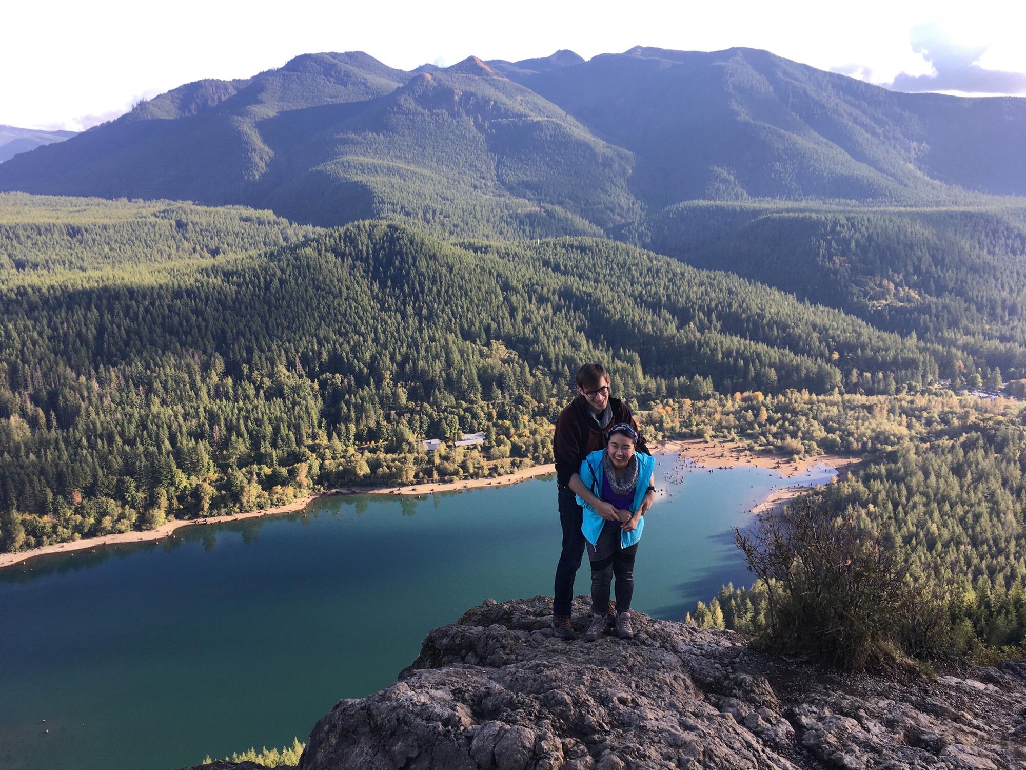 We are born and bred PNW-ers, which means we LOVE mountains. Not always hiking them, but it’s worth it for the views. 1.5 years into our relationship, also meant we were less camera shy!