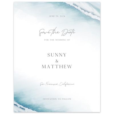 Light Sky, Blue Wedding Digital Save the Date - Clearwater Portrait
