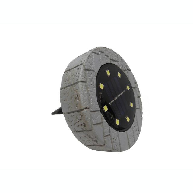 Simply Essential™ Outdoor Solar LED Disk Lights in Grey (Set of 4)