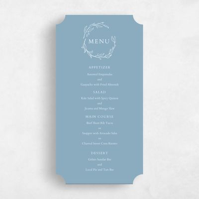 Blue Ticket Wedding Menu - Everhart