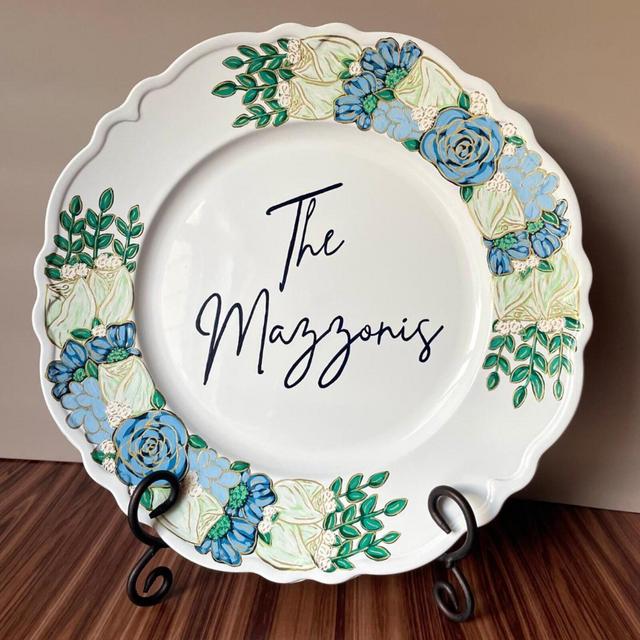 Custom Hand-painted Decorative Wedding Plate Gift