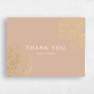 Creamy Beige Wedding Thank You - Morelos Landscape Foil