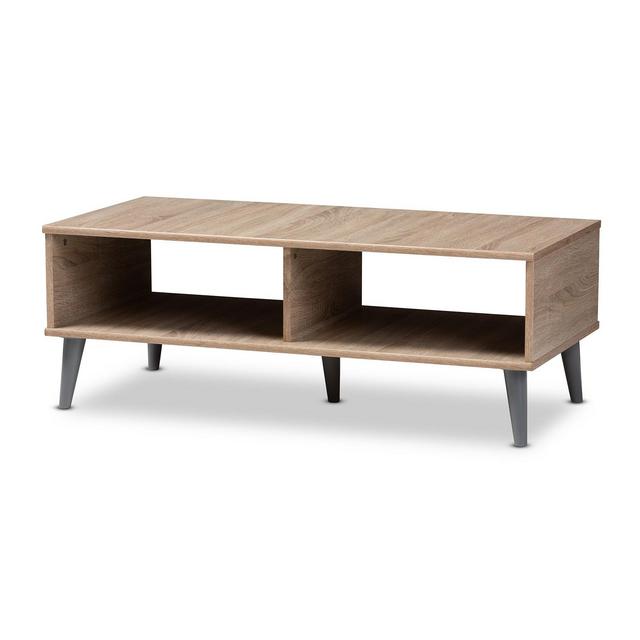 Pierre Coffee Table Oak Brown/Gray - Baxton Studio