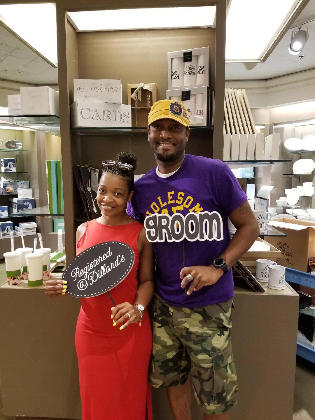 #TheDIVAandTheDAWG
Creating our wedding registry @Dillard’s