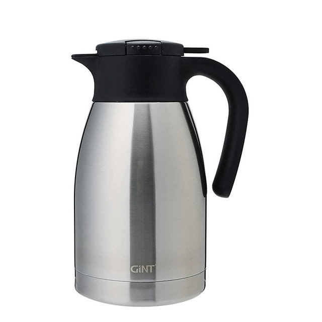 GiNT 51Oz Stainless Steel Thermal Coffee Carafe with Lid/Double Walled Vacuum Thermos / 12 Hour Heat Retention (Silver, 1.5L)