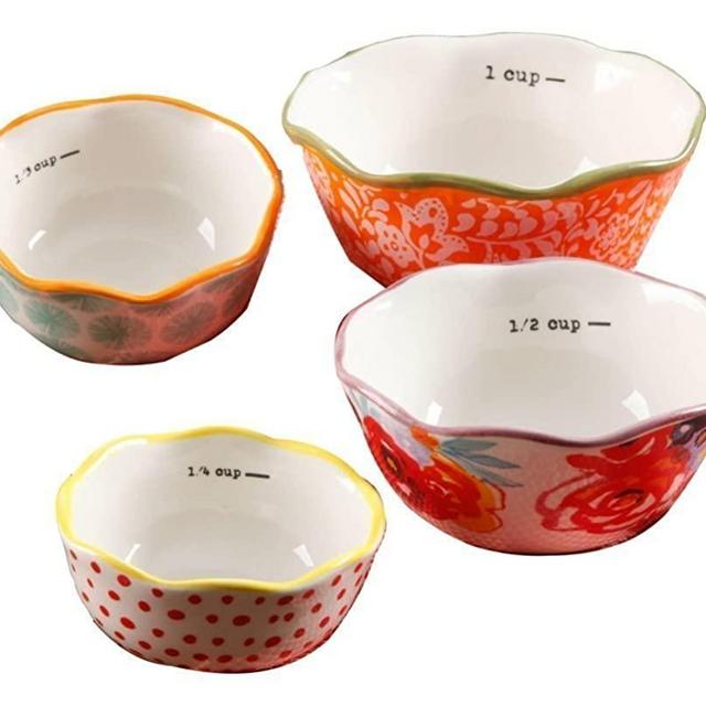 The Pioneer Woman Flea Market 4-Piece Ceramic Decorated Measuring Bowls