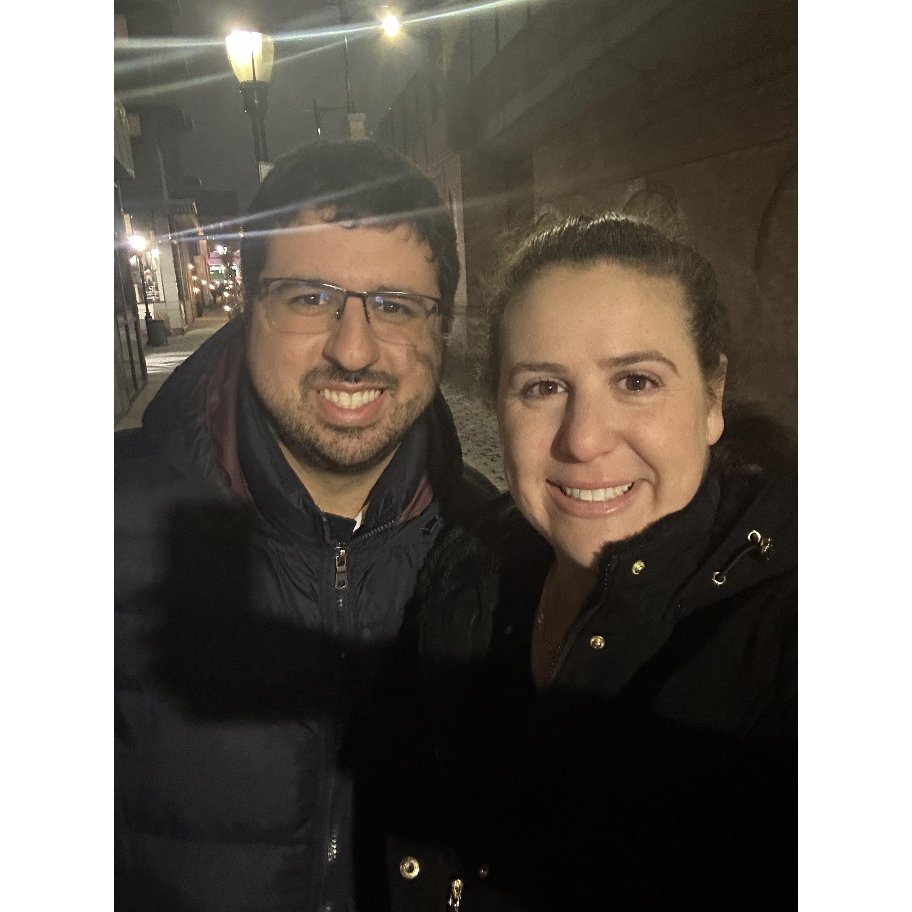 A night out in Hoboken before a dueling chefs event.