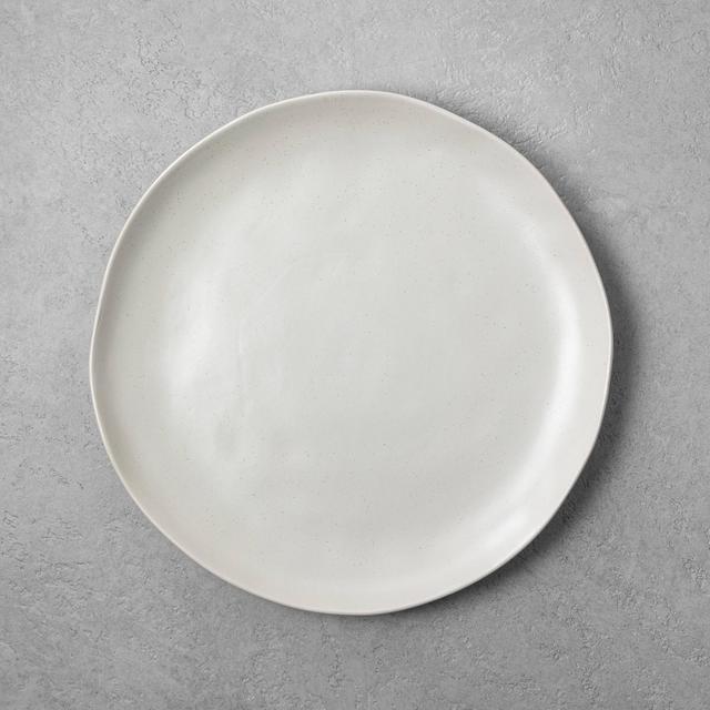 Refined Stoneware Round Serve Tray Speckled Natural - Hearth & Hand™ with Magnolia