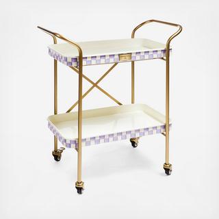 Violet Check 2-Tier Kitchen Cart