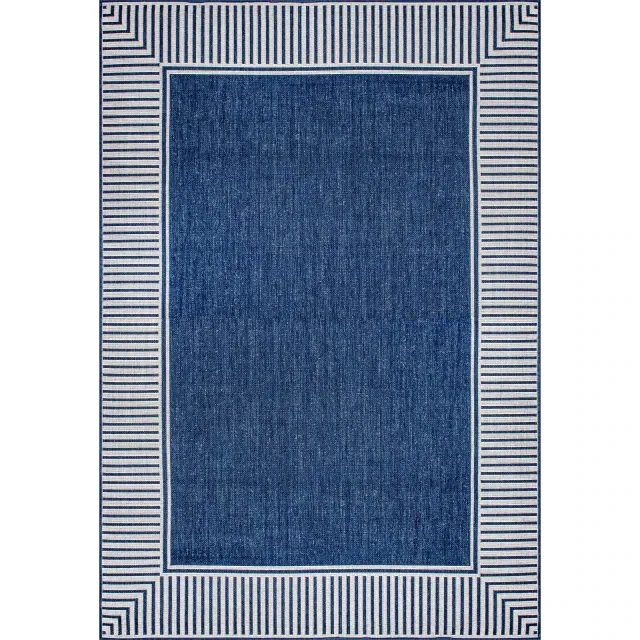 nuLOOM 7' x 9' Outdoor Area Rug, Stain Resistant, Weather Resistant, High Traffic, Patio, Balcony, Outside, Living Room, Dining Room, Asha Navy