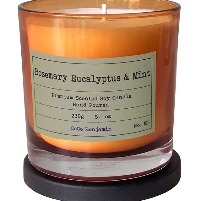 Soy Candle , Highly Scented, Hand Poured, 8.1 oz (Rosemary Eucalyptus & Mint)