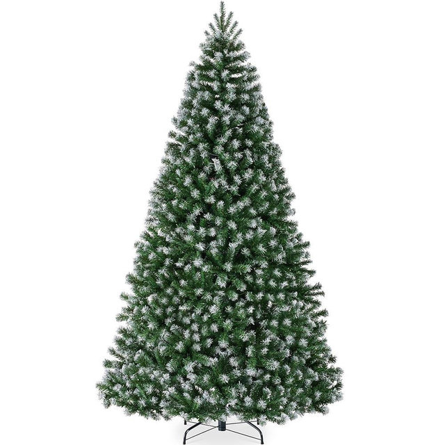Best Choice Products Artificial Frosted Christmas Tree, 6ft Premium Unlit Realistic Spruce Holiday Décor w/Dense Branches, Metal Base - Green Spruce