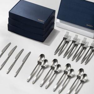 Ava Flatware Mirror Finish - 16 Person Set | JazzUpCo