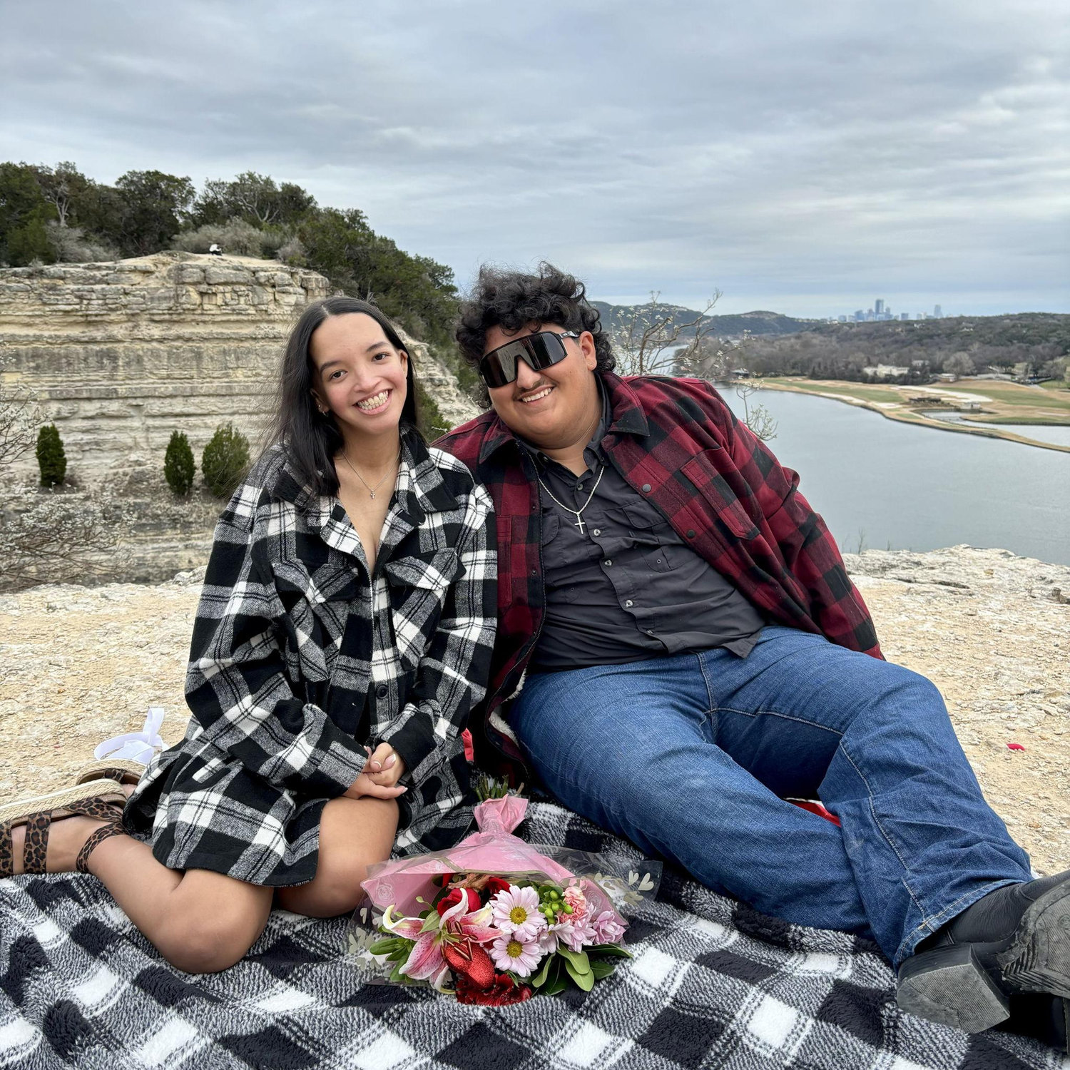 Nathan planned to take some couple pictures. Little did Gabrielle know this was a surprised proposal!