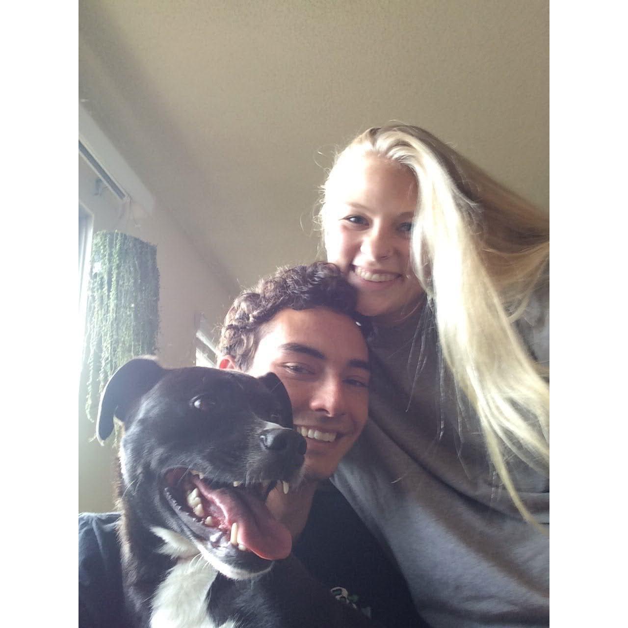 First photo with our new pup, Henny.