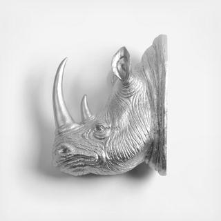 Resin Faux Taxidermy Rhino Head