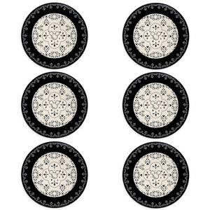 Mickey Mouse Icon Dinner Plate Set - Disney Dining Collection - Black / White