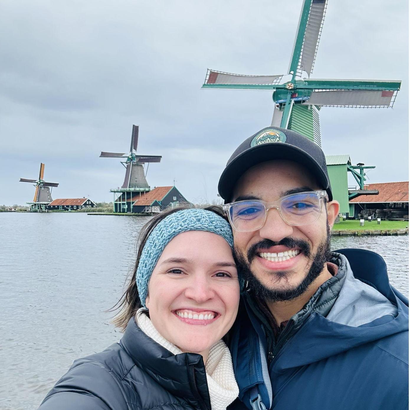 Feels like home! Biking past the windmills in Amsterdam.